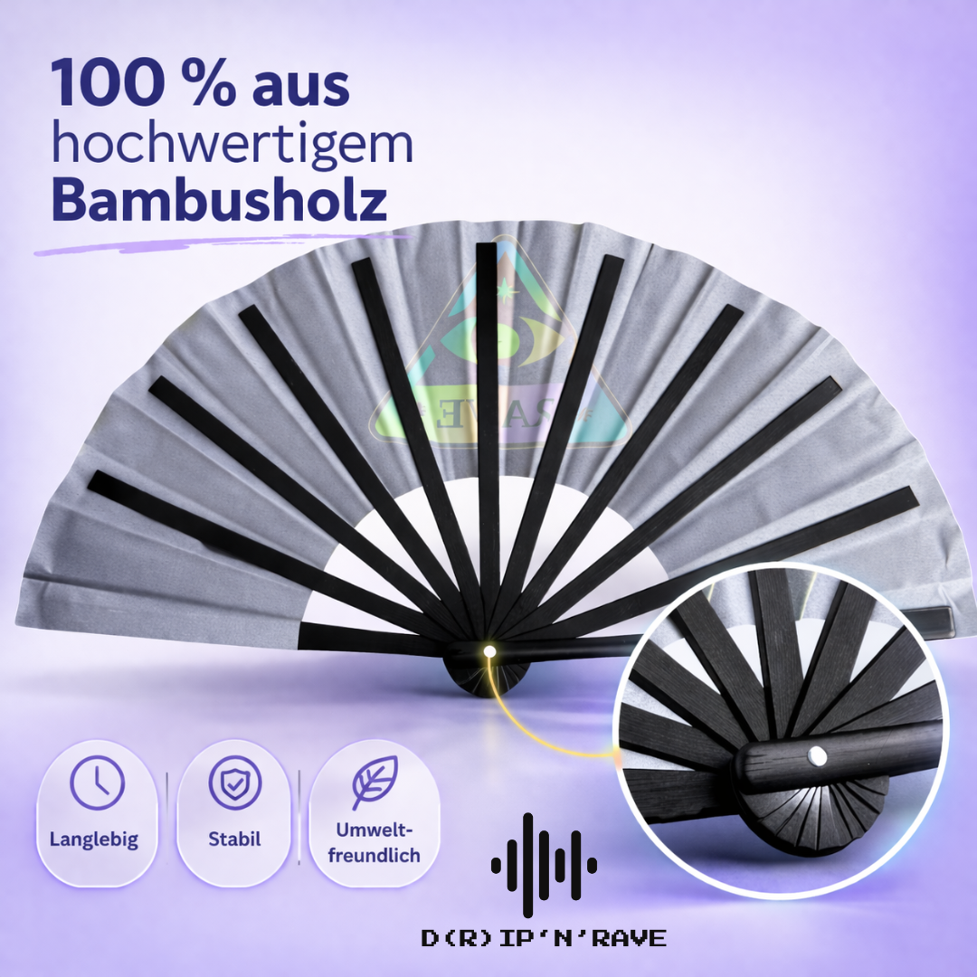 Rave Techno Fächer- Handfächer Schwarz Bild 5 - D(R)IP'N'RAVE
