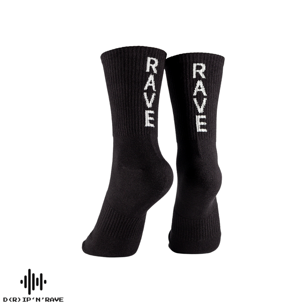 2 Paar Rave Techno Socken Unisex – Techno Festival Socken für Damen & Herren – Bequeme Baumwoll-Tennissocken als Outfit Accessoire für Club & EDM Party