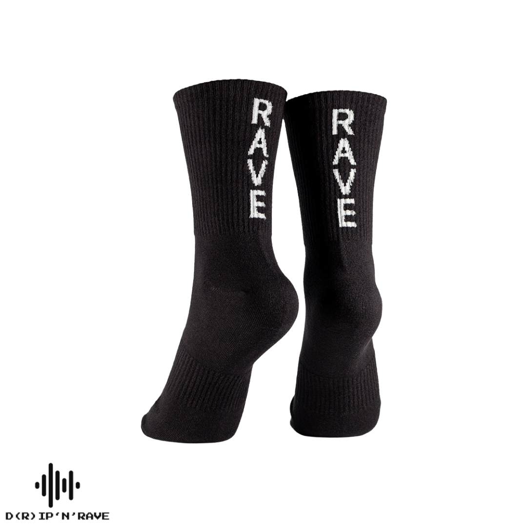 2 Paar Rave Techno Socken Unisex – Techno Festival Socken für Damen & Herren – Bequeme Baumwoll-Tennissocken als Outfit Accessoire für Club & EDM Party