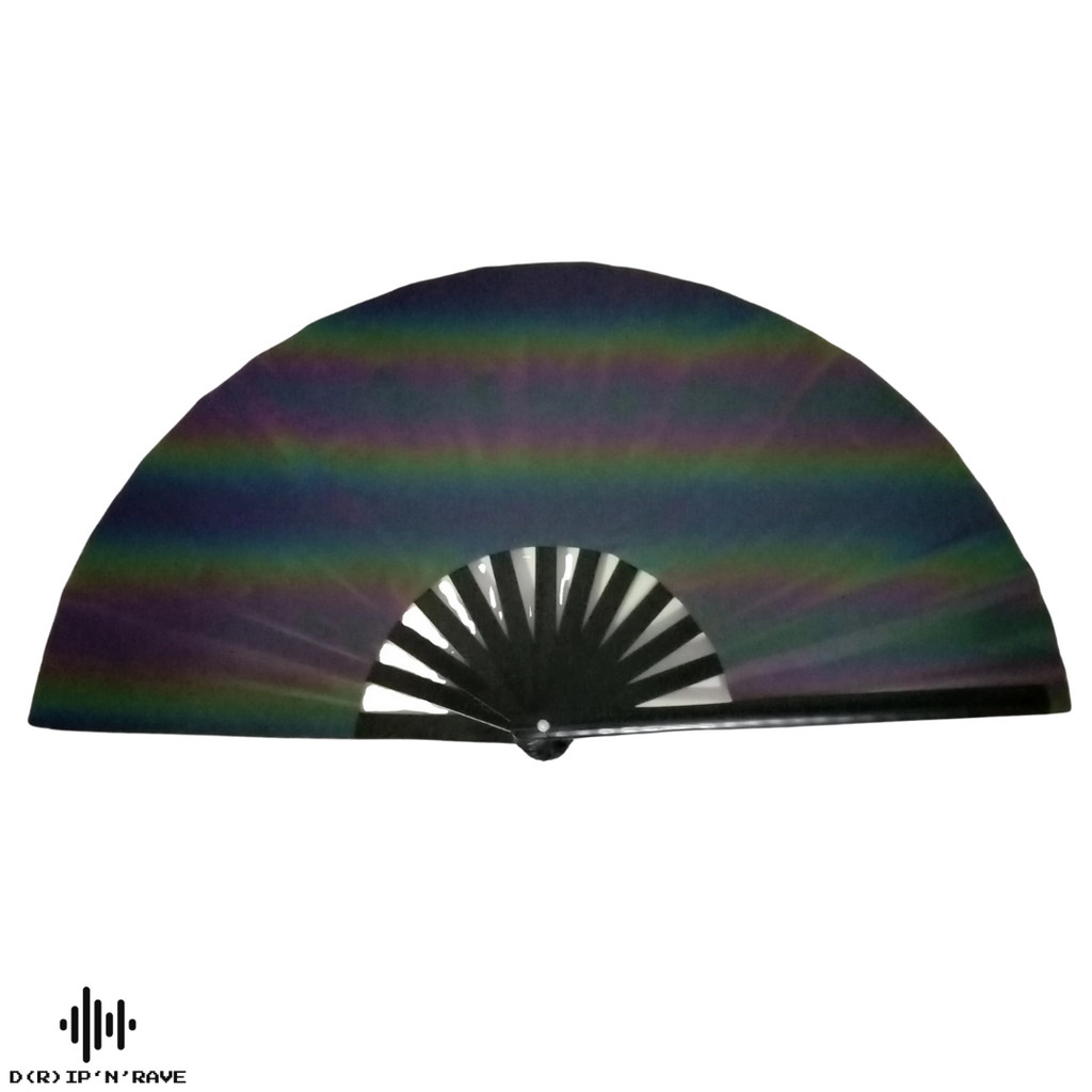 Handfächer groß – großer faltbarer Handfächer Bambus Holz– Hand Fan - Japanischer Kung Fu Tai Chi  -  EDM  Musikfestival Festival Rave Pride Club Event Party Tanz Performance