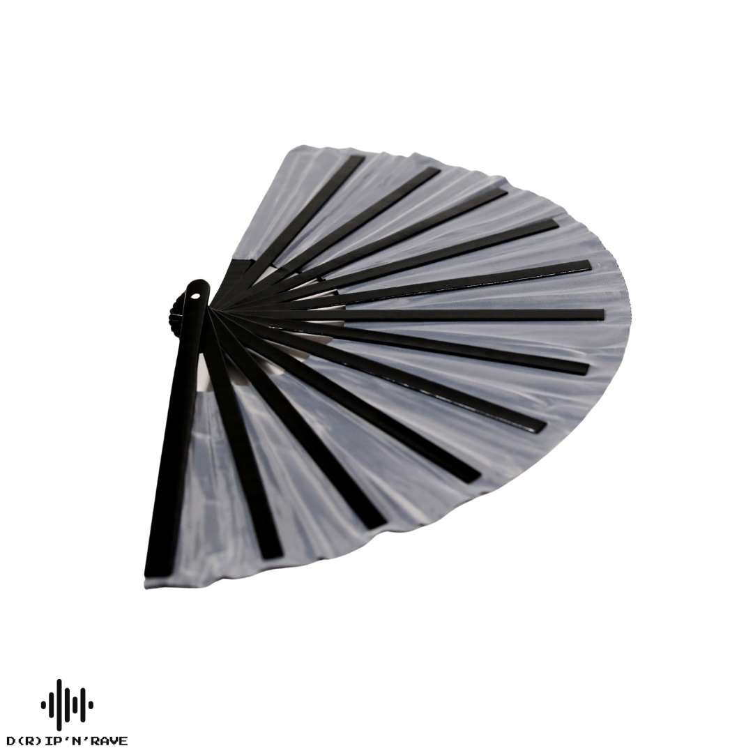 Handfächer groß – großer faltbarer Handfächer Bambus Holz– Hand Fan - Japanischer Kung Fu Tai Chi  -  EDM  Musikfestival Festival Rave Pride Club Event Party Tanz Performance