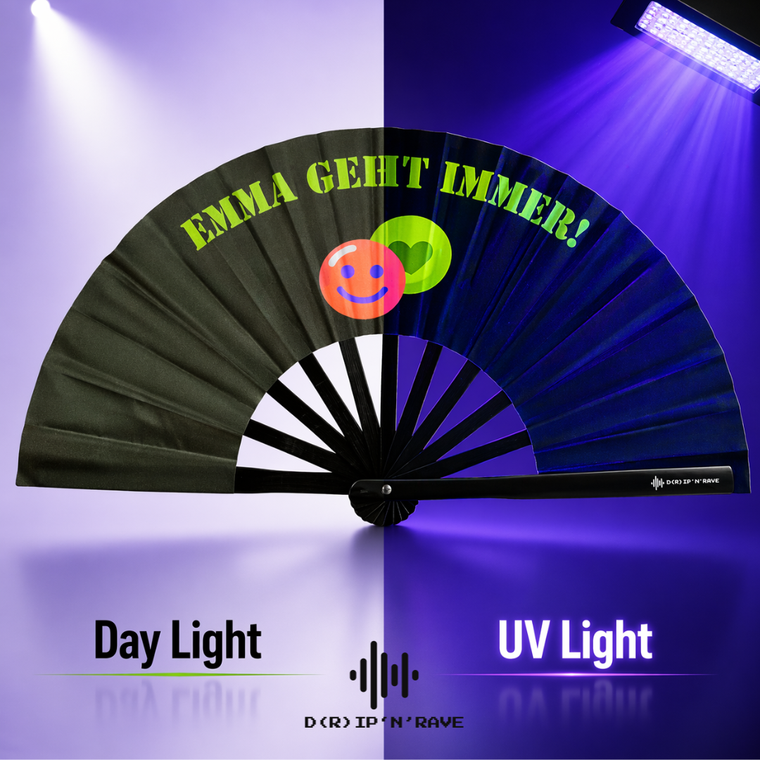 Großer Rave Fächer UV Glow Bild 3 - D(R)IP'N'RAVE