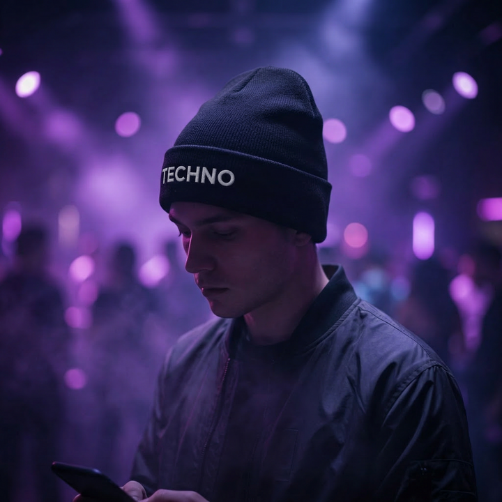 Techno Rave Beanie Mütze Unisex - D(R)IP'N'RAVE