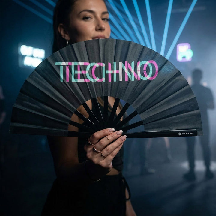Fächer Techno-XL Handfächer-Hand Fan - D(R)IP'N'RAVE