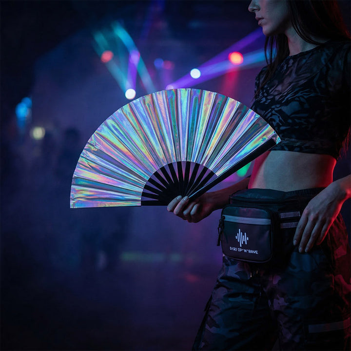 Handfächer groß – großer faltbarer Handfächer Bambus Holz– Hand Fan - Japanischer Kung Fu Tai Chi